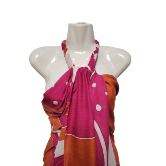 Womens Sarong Pareo Cotton Wrap HandPainted Batik Wrapskirt Beachwear -NEW - Picture 3 of 5